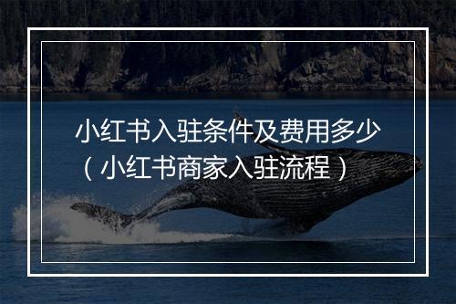 小红书入驻条件及费用多少（小红书商家入驻流程）