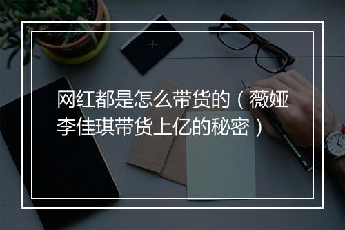 网红都是怎么带货的（薇娅李佳琪带货上亿的秘密）