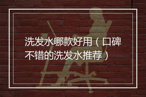 洗发水哪款好用（口碑不错的洗发水推荐）