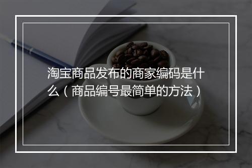 淘宝商品发布的商家编码是什么（商品编号最简单的方法）