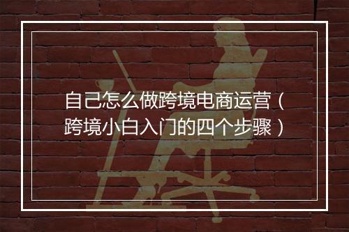 自己怎么做跨境电商运营（跨境小白入门的四个步骤）