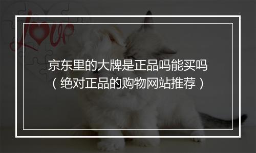 京东里的大牌是正品吗能买吗（绝对正品的购物网站推荐）