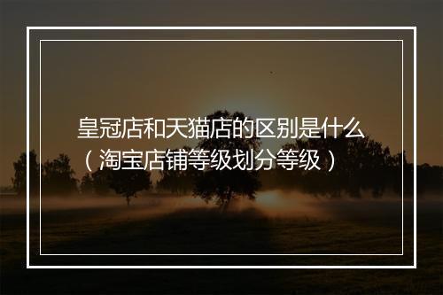 皇冠店和天猫店的区别是什么（淘宝店铺等级划分等级）