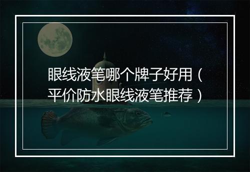 眼线液笔哪个牌子好用（平价防水眼线液笔推荐）