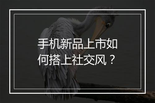 手机新品上市如何搭上社交风？