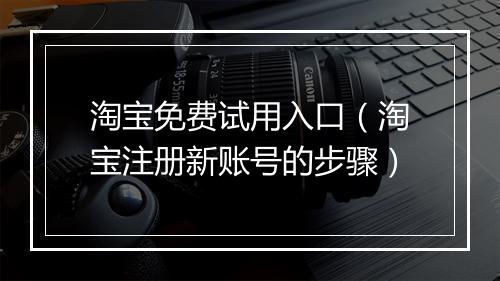 淘宝免费试用入口（淘宝注册新账号的步骤）
