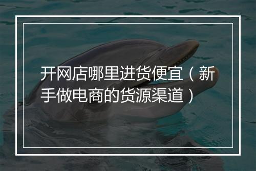 开网店哪里进货便宜（新手做电商的货源渠道）