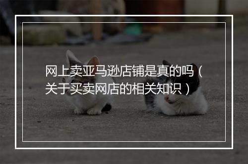 网上卖亚马逊店铺是真的吗（关于买卖网店的相关知识）