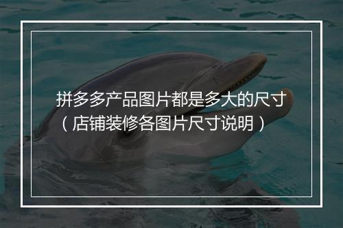 拼多多产品图片都是多大的尺寸（店铺装修各图片尺寸说明）