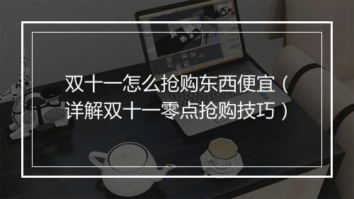 双十一怎么抢购东西便宜（详解双十一零点抢购技巧）
