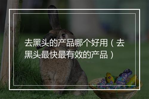 去黑头的产品哪个好用（去黑头最快最有效的产品）