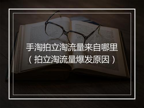 手淘拍立淘流量来自哪里（拍立淘流量爆发原因）