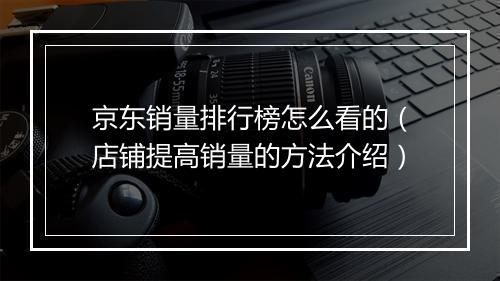 京东销量排行榜怎么看的（店铺提高销量的方法介绍）