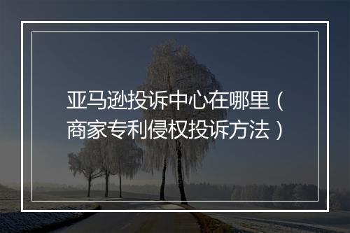 亚马逊投诉中心在哪里（商家专利侵权投诉方法）