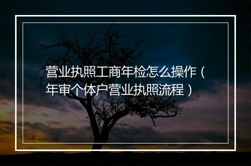 营业执照工商年检怎么操作（年审个体户营业执照流程）