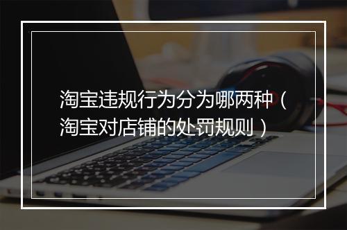 淘宝违规行为分为哪两种（淘宝对店铺的处罚规则）