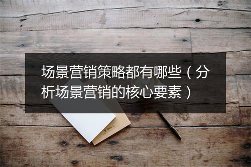 场景营销策略都有哪些（分析场景营销的核心要素）
