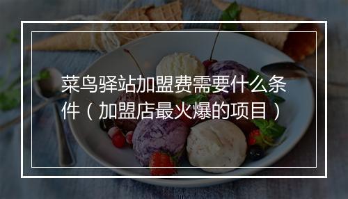 菜鸟驿站加盟费需要什么条件（加盟店最火爆的项目）