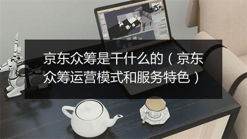 京东众筹是干什么的（京东众筹运营模式和服务特色）