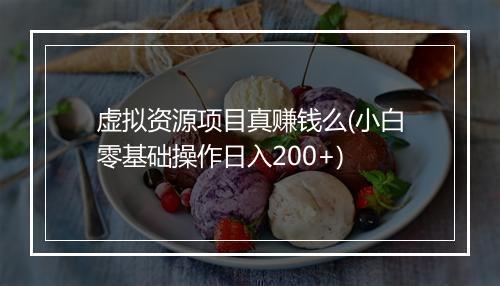 虚拟资源项目真赚钱么(小白零基础操作日入200+)