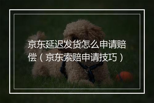 京东延迟发货怎么申请赔偿（京东索赔申请技巧）