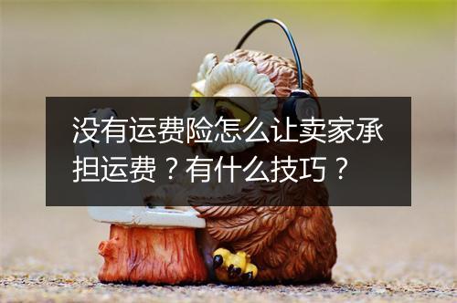 没有运费险怎么让卖家承担运费？有什么技巧？
