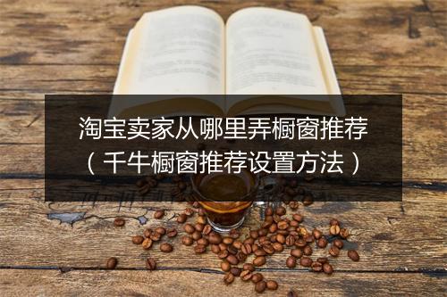 淘宝卖家从哪里弄橱窗推荐（千牛橱窗推荐设置方法）