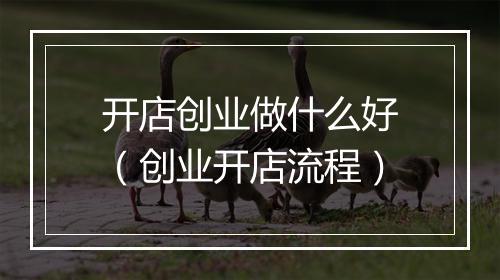 开店创业做什么好（创业开店流程）