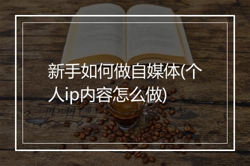 新手如何做自媒体(个人ip内容怎么做)