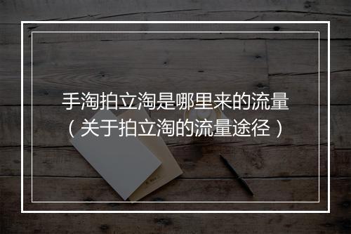 手淘拍立淘是哪里来的流量（关于拍立淘的流量途径）