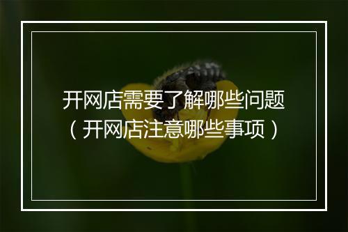开网店需要了解哪些问题（开网店注意哪些事项）