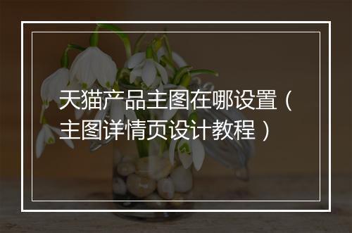 天猫产品主图在哪设置（主图详情页设计教程）