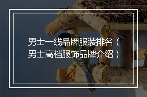男士一线品牌服装排名（男士高档服饰品牌介绍）