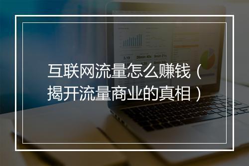 互联网流量怎么赚钱（揭开流量商业的真相）