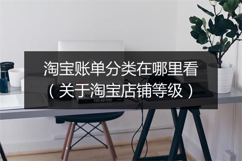 淘宝账单分类在哪里看（关于淘宝店铺等级）