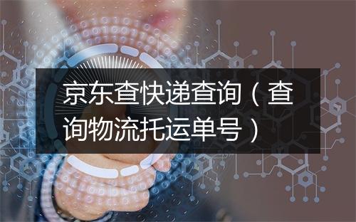 京东查快递查询（查询物流托运单号）