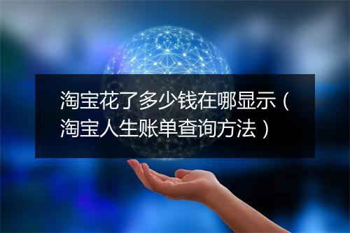 淘宝花了多少钱在哪显示（淘宝人生账单查询方法）