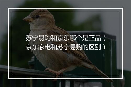 苏宁易购和京东哪个是正品（京东家电和苏宁易购的区别）
