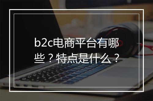 b2c电商平台有哪些？特点是什么？