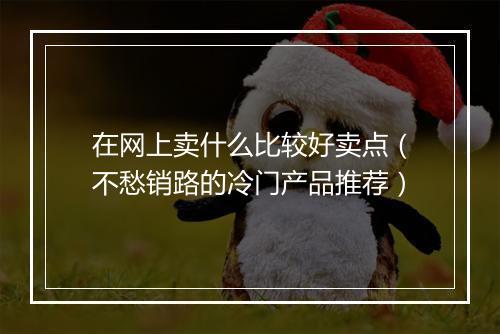 在网上卖什么比较好卖点（不愁销路的冷门产品推荐）