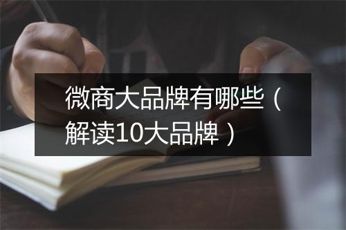 微商大品牌有哪些（解读10大品牌）