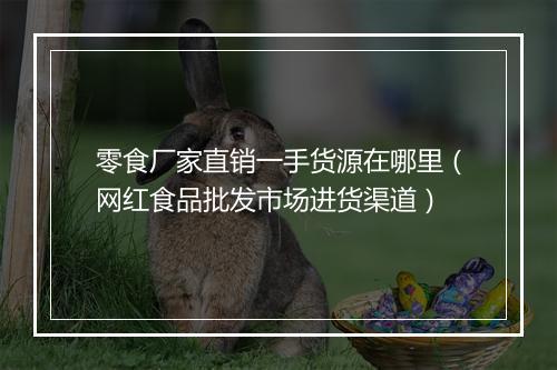 零食厂家直销一手货源在哪里（网红食品批发市场进货渠道）