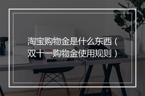 淘宝购物金是什么东西（双十一购物金使用规则）