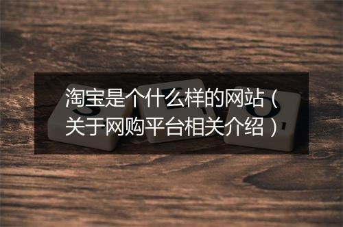 淘宝是个什么样的网站（关于网购平台相关介绍）