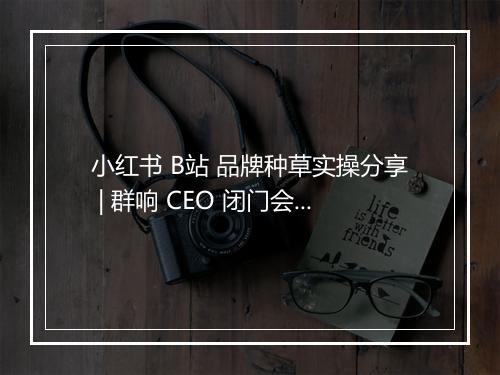 小红书 B站 品牌种草实操分享 | 群响 CEO 闭门会 32