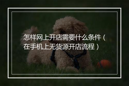 怎样网上开店需要什么条件（在手机上无货源开店流程）