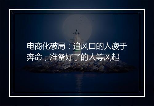 电商化破局：追风口的人疲于奔命，准备好了的人等风起