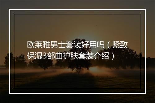 欧莱雅男士套装好用吗（紧致保湿3部曲护肤套装介绍）