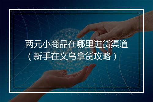两元小商品在哪里进货渠道（新手在义乌拿货攻略）