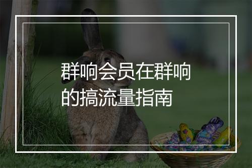 群响会员在群响的搞流量指南